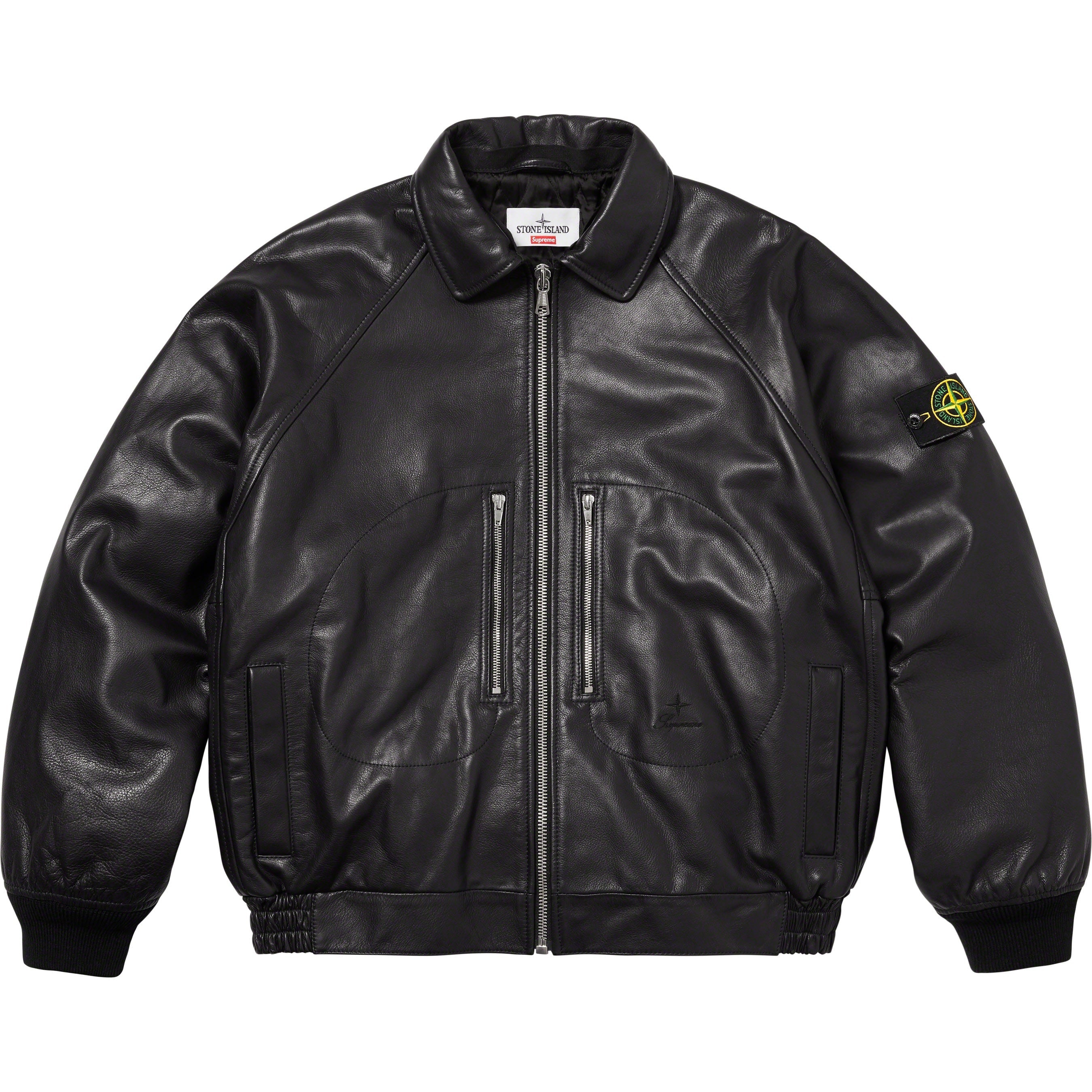 Supreme®/Stone Island® Leather Bomber Jacket view 9